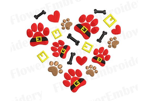 Christmas Dog Machine Embroidery Design