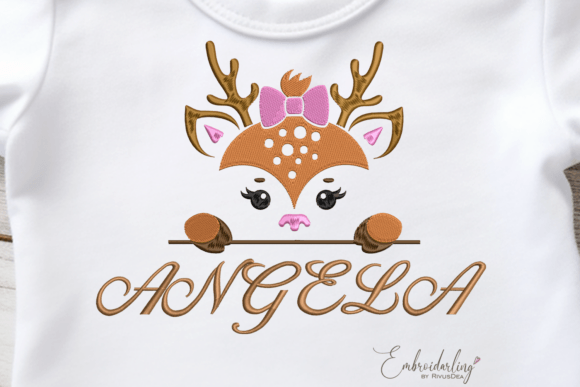 Christmas Monogram Reindeer Embroidery