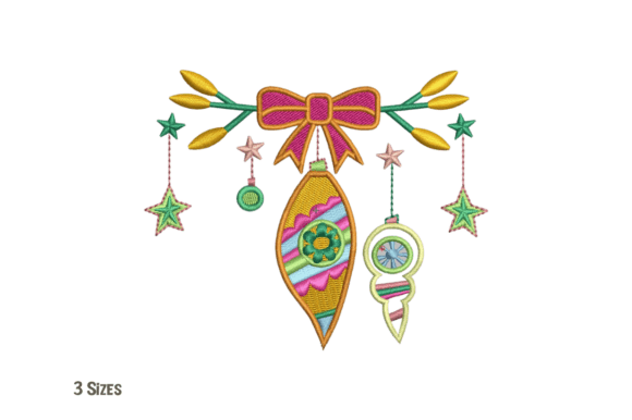 Festive Ornaments and Bow Embroidery