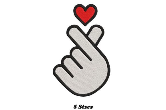 Finger Heart Embroidery Design