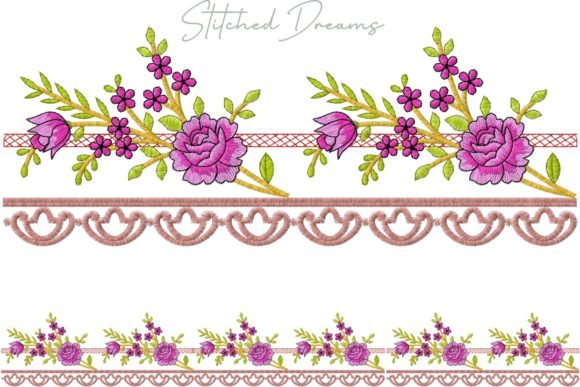 Floral Elegance Embroidery Borders