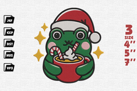 Frog-tacular Christmas Spirit Embroidery