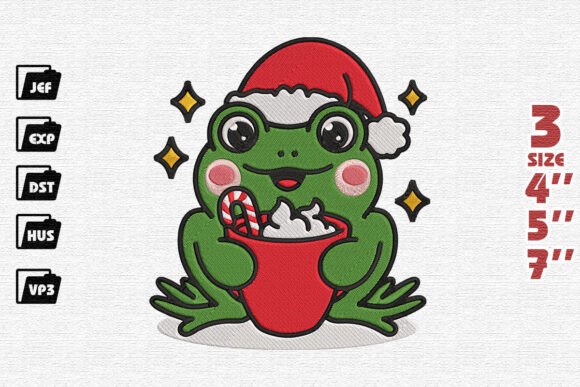 Frog’s Christmas Adventure Embroidery