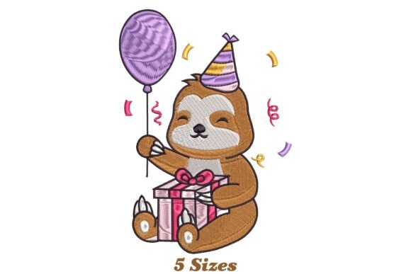 Funny Sloth Embroidery Design