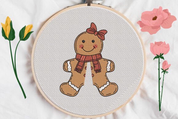 Gingerbread Girl Christmas Embroidery