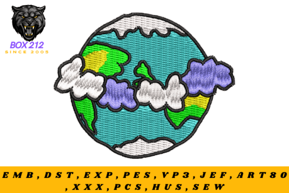Globe Digital Embroidery Design