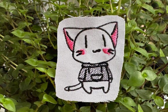 Kawaii Cat Machine Embroidery