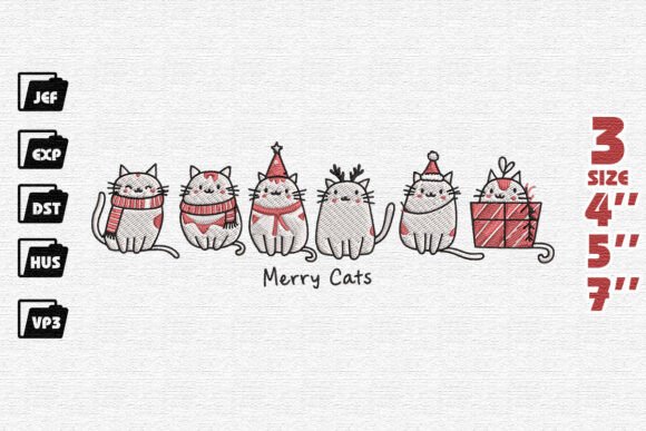 Meowy Christmas Embroidery