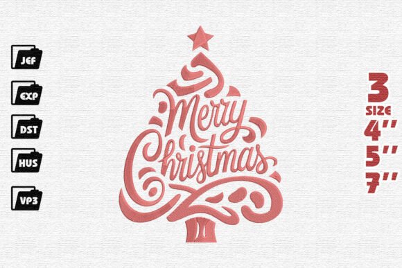 Merry Christmas Ornament Embroidery
