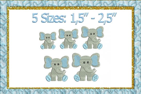 Mini Elephant Machine Embroidery Design
