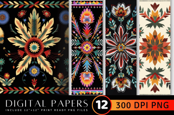 Native American Floral Embroidery Digita