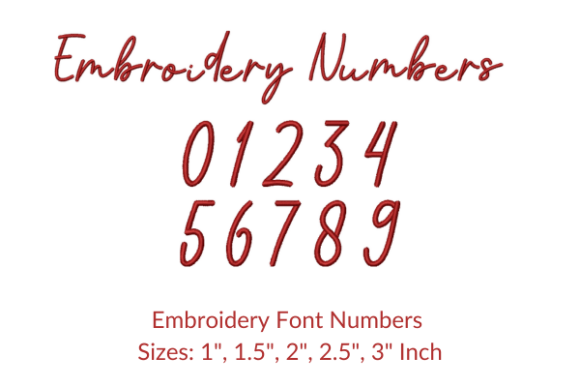 Nostalgia Number Embroidery Design