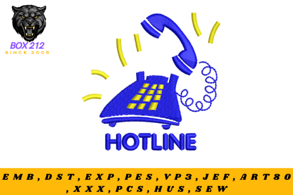 Old Phone Embroidery Design
