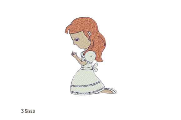 Praying Girl Machine Embroidery Design