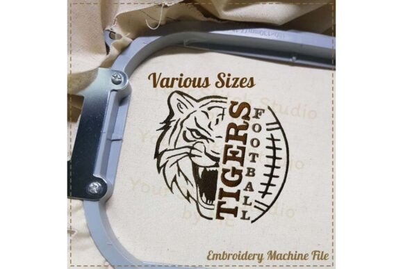 Tiger Football Embroidery Design