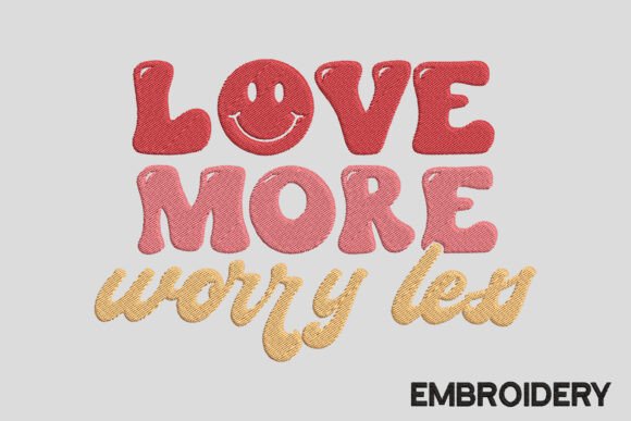 Valentine Love More Embroidery Design