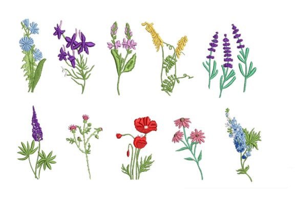 Wildflowers Embroidery Designs WF010002